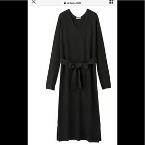 Uniqlo ribbed sweater knit dress black S
